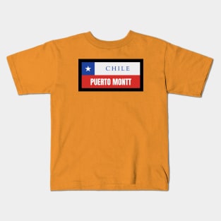 Puerto Montt City in Chile Flag Kids T-Shirt